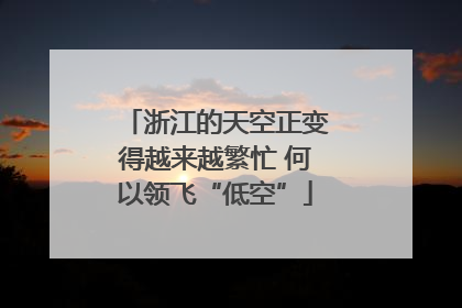 浙江的天空正变得越来越繁忙 何以领飞“低空”