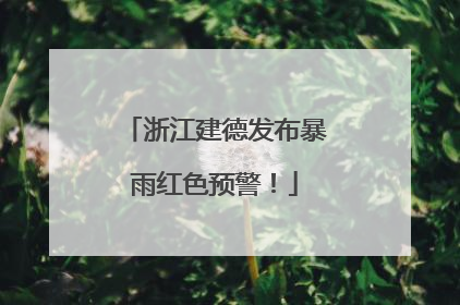 浙江建德发布暴雨红色预警！