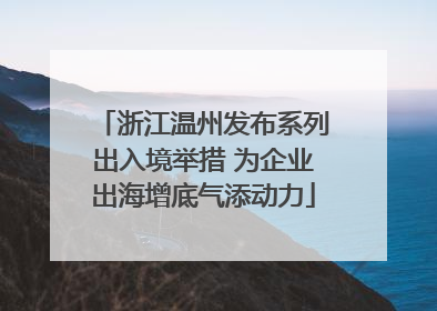 浙江温州发布系列出入境举措 为企业出海增底气添动力