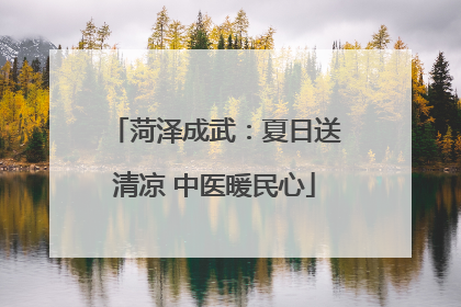 菏泽成武：夏日送清凉 中医暖民心