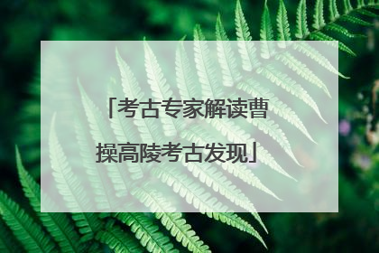 考古专家解读曹操高陵考古发现