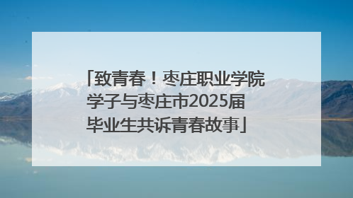 致青春！枣庄职业学院学子与枣庄市2025届毕业生共诉青春故事