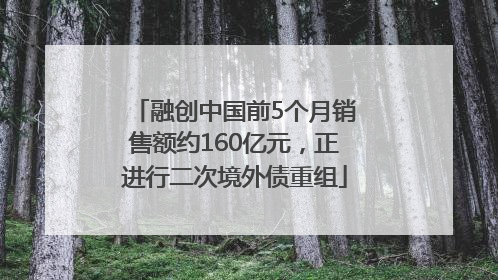 融创中国前5个月销售额约160亿元，正进行二次境外债重组