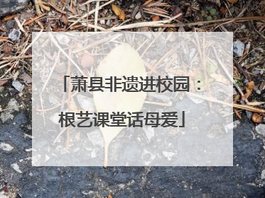 萧县非遗进校园：根艺课堂话母爱