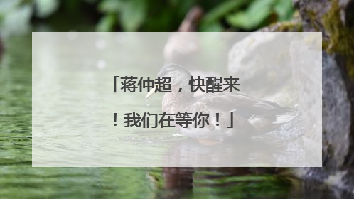 蒋仲超，快醒来！我们在等你！