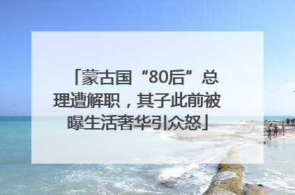 蒙古国“80后”总理遭解职，其子此前被曝生活奢华引众怒