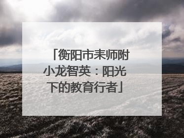 衡阳市耒师附小龙智英：阳光下的教育行者