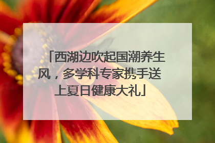 西湖边吹起国潮养生风，多学科专家携手送上夏日健康大礼