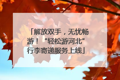 解放双手，无忧畅游！“轻松游河北”行李寄递服务上线