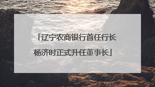 辽宁农商银行首任行长杨济时正式升任董事长