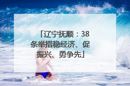 辽宁抚顺：38条举措稳经济、促振兴、勇争先