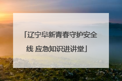 辽宁阜新青春守护安全线 应急知识进讲堂
