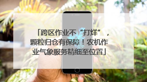 跨区作业不“打烊”，颗粒归仓有保障！农机作业气象服务精细至位置