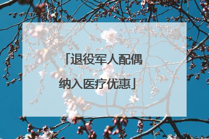 退役军人配偶纳入医疗优惠