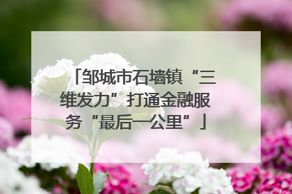 邹城市石墙镇“三维发力”打通金融服务“最后一公里”