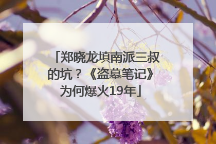 郑晓龙填南派三叔的坑？《盗墓笔记》为何爆火19年