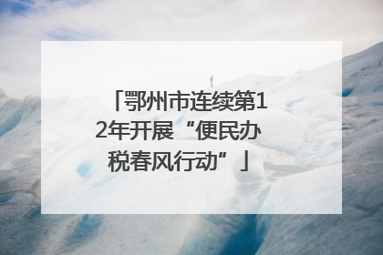 鄂州市连续第12年开展“便民办税春风行动”