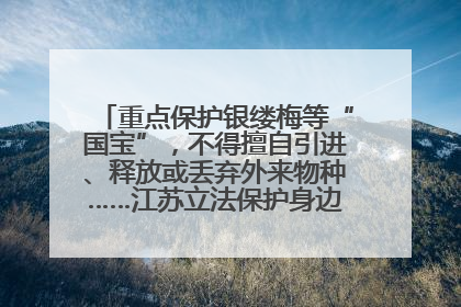 重点保护银缕梅等“国宝”，不得擅自引进、释放或丢弃外来物种……江苏立法保护身边的生物“朋友圈”