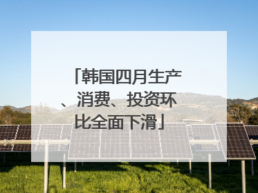 韩国四月生产、消费、投资环比全面下滑