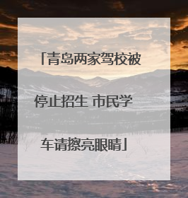 青岛两家驾校被停止招生 市民学车请擦亮眼睛