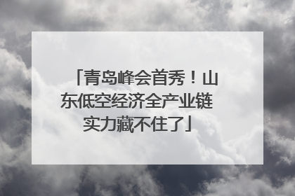 青岛峰会首秀！山东低空经济全产业链实力藏不住了