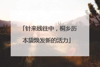 针来线往中，桐乡历本袋焕发新的活力
