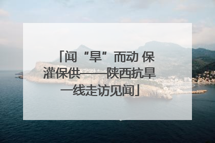闻“旱”而动 保灌保供——陕西抗旱一线走访见闻