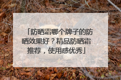 防晒霜哪个牌子的防晒效果好？精品防晒霜推荐，使用感优秀