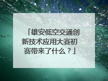雄安低空交通创新技术应用大赛初赛带来了什么？