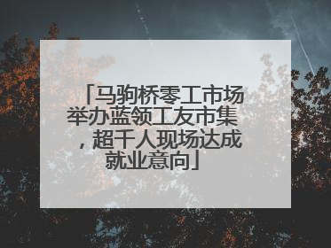 马驹桥零工市场举办蓝领工友市集，超千人现场达成就业意向