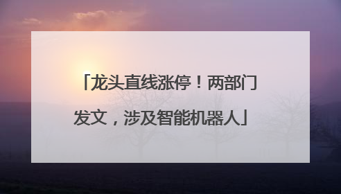 龙头直线涨停！两部门发文，涉及智能机器人