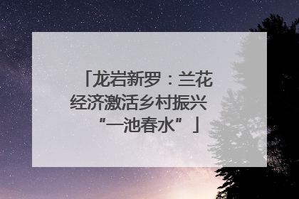 龙岩新罗：兰花经济激活乡村振兴“一池春水”