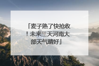 麦子熟了快抢收！未来三天河南大部天气晴好