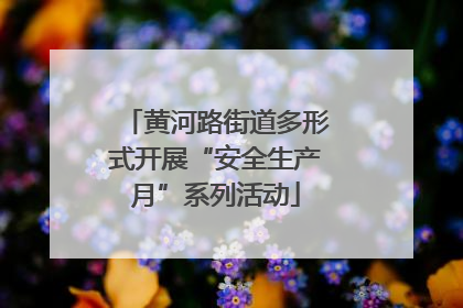 黄河路街道多形式开展“安全生产月”系列活动