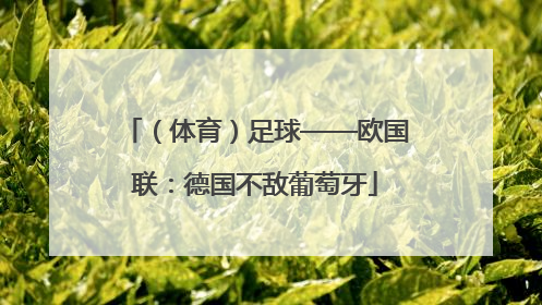 （体育）足球——欧国联：德国不敌葡萄牙