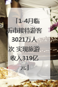 1-4月临沂市接待游客3021万人次 实现旅游收入319亿元