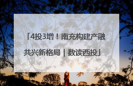 4投3增！南充构建产融共兴新格局｜数读西投
