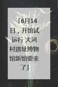 6月14日，开馆试运行 大河村遗址博物馆新馆要来了